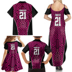Custom Basketball New Zealand Family Matching Summer Maxi Dress and Hawaiian Shirt Pink Maori Ta Moko Indigenous - Aussie Hoodie