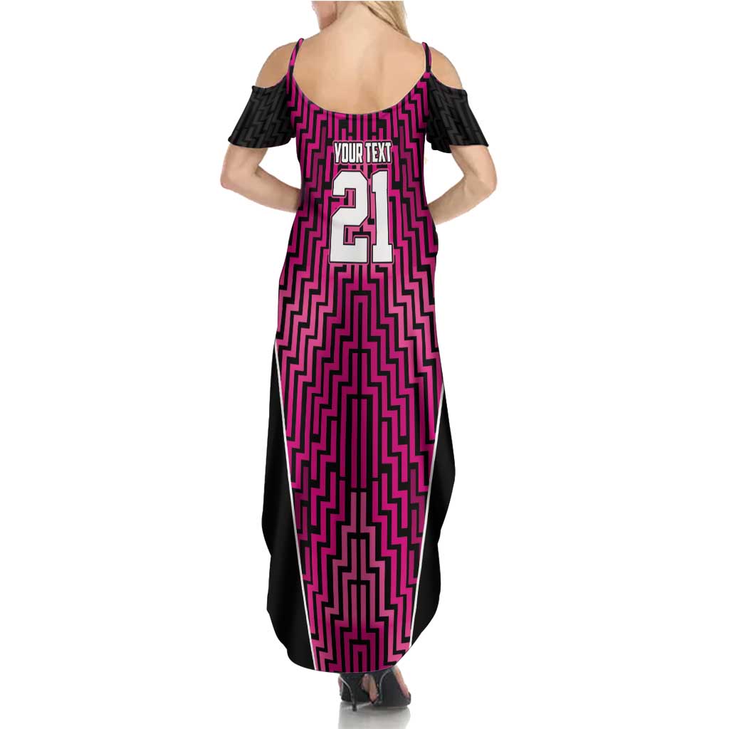 Custom Basketball New Zealand Family Matching Summer Maxi Dress and Hawaiian Shirt Pink Maori Ta Moko Indigenous - Aussie Hoodie