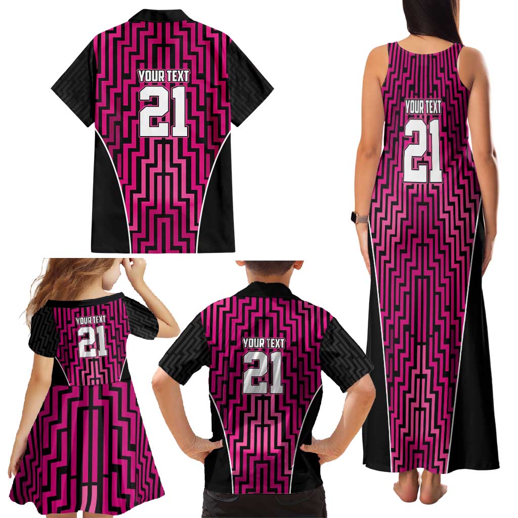 Custom Basketball New Zealand Family Matching Tank Maxi Dress and Hawaiian Shirt Pink Maori Ta Moko Indigenous - Aussie Hoodie