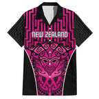 Custom Basketball New Zealand Family Matching Tank Maxi Dress and Hawaiian Shirt Pink Maori Ta Moko Indigenous - Aussie Hoodie