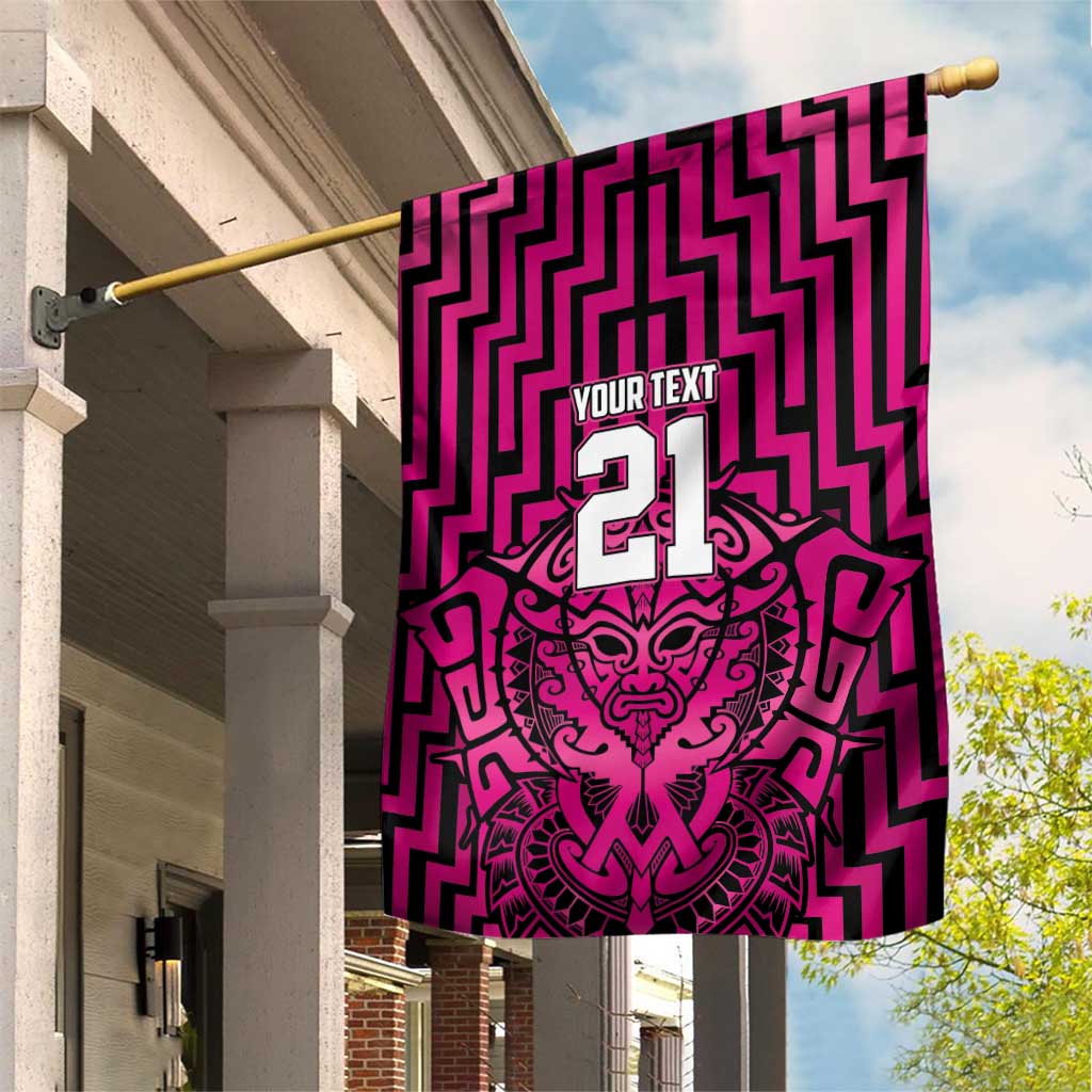 Custom Basketball New Zealand Garden Flag Pink Maori Ta Moko Indigenous - Aussie Hoodie