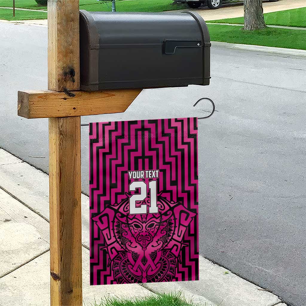 Custom Basketball New Zealand Garden Flag Pink Maori Ta Moko Indigenous - Aussie Hoodie
