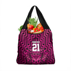 Custom Basketball New Zealand Grocery Bag Pink Maori Ta Moko Indigenous - Aussie Hoodie