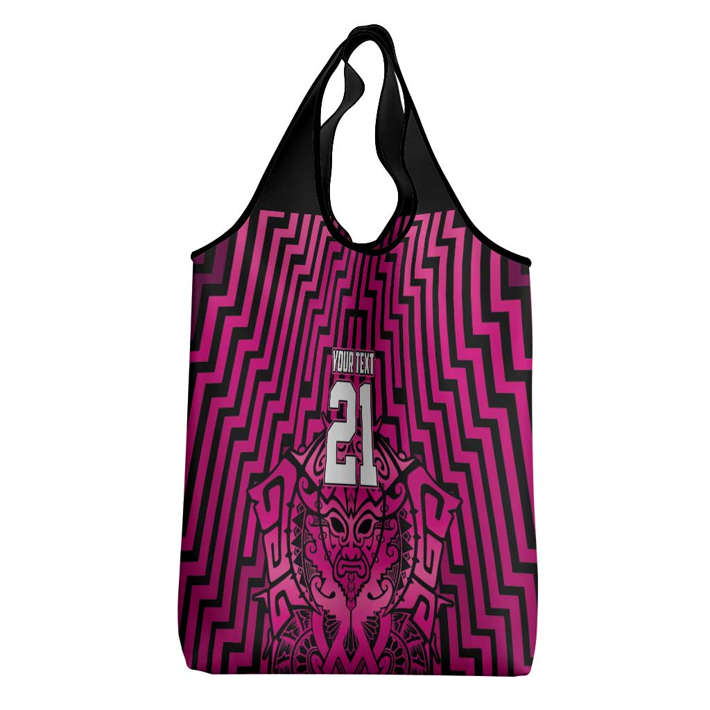 Custom Basketball New Zealand Grocery Bag Pink Maori Ta Moko Indigenous - Aussie Hoodie