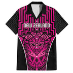 Custom Basketball New Zealand Hawaiian Shirt Pink Maori Ta Moko Indigenous - Aussie Hoodie