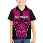 Custom Basketball New Zealand Hawaiian Shirt Pink Maori Ta Moko Indigenous - Aussie Hoodie