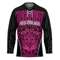 Custom Basketball New Zealand Hockey Jersey Pink Maori Ta Moko Indigenous - Aussie Hoodie
