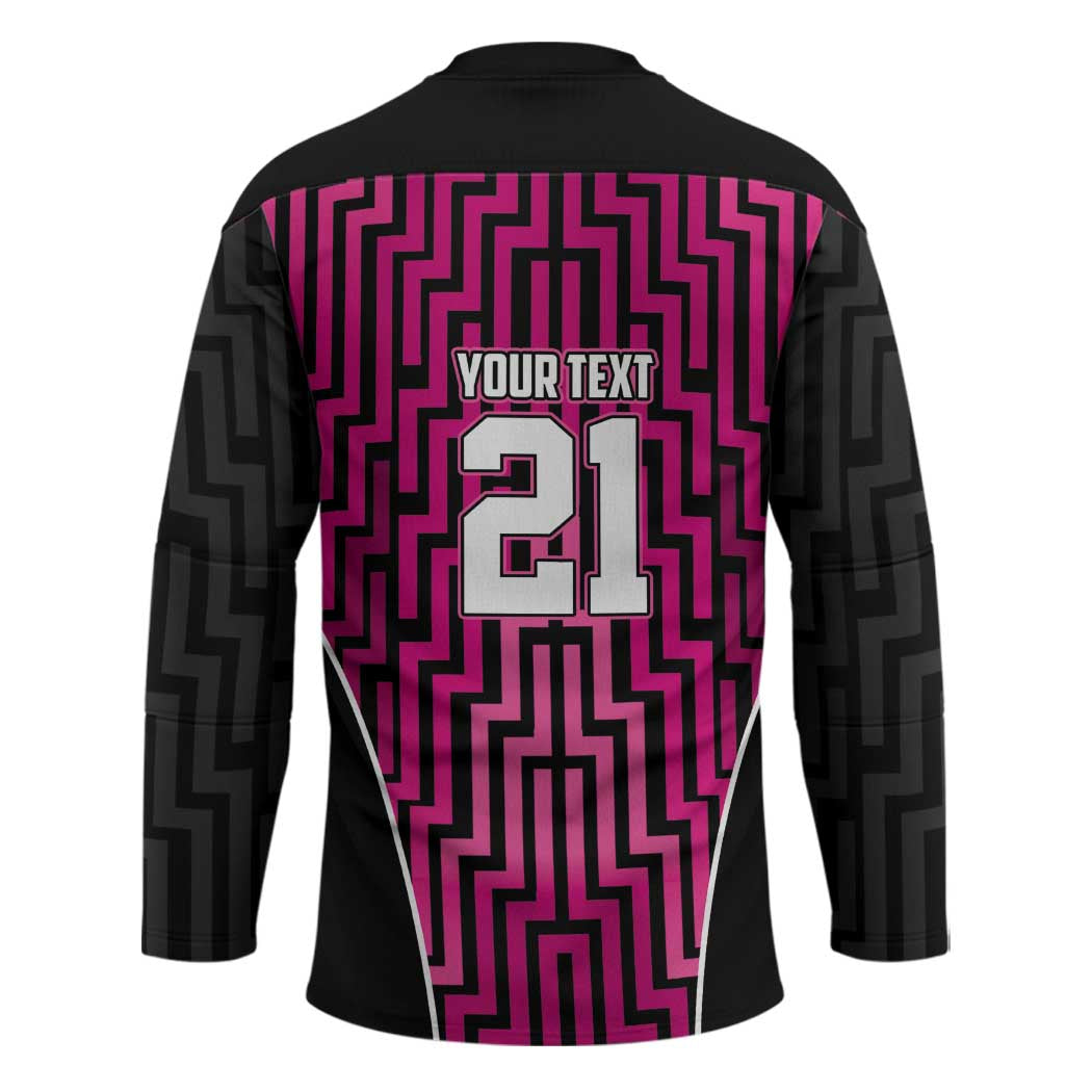 Custom Basketball New Zealand Hockey Jersey Pink Maori Ta Moko Indigenous - Aussie Hoodie