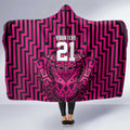Custom Basketball New Zealand Hooded Blanket Pink Maori Ta Moko Indigenous - Aussie Hoodie