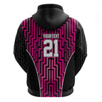 Custom Basketball New Zealand Hoodie Pink Maori Ta Moko Indigenous - Aussie Hoodie