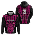 Custom Basketball New Zealand Hoodie Pink Maori Ta Moko Indigenous - Aussie Hoodie