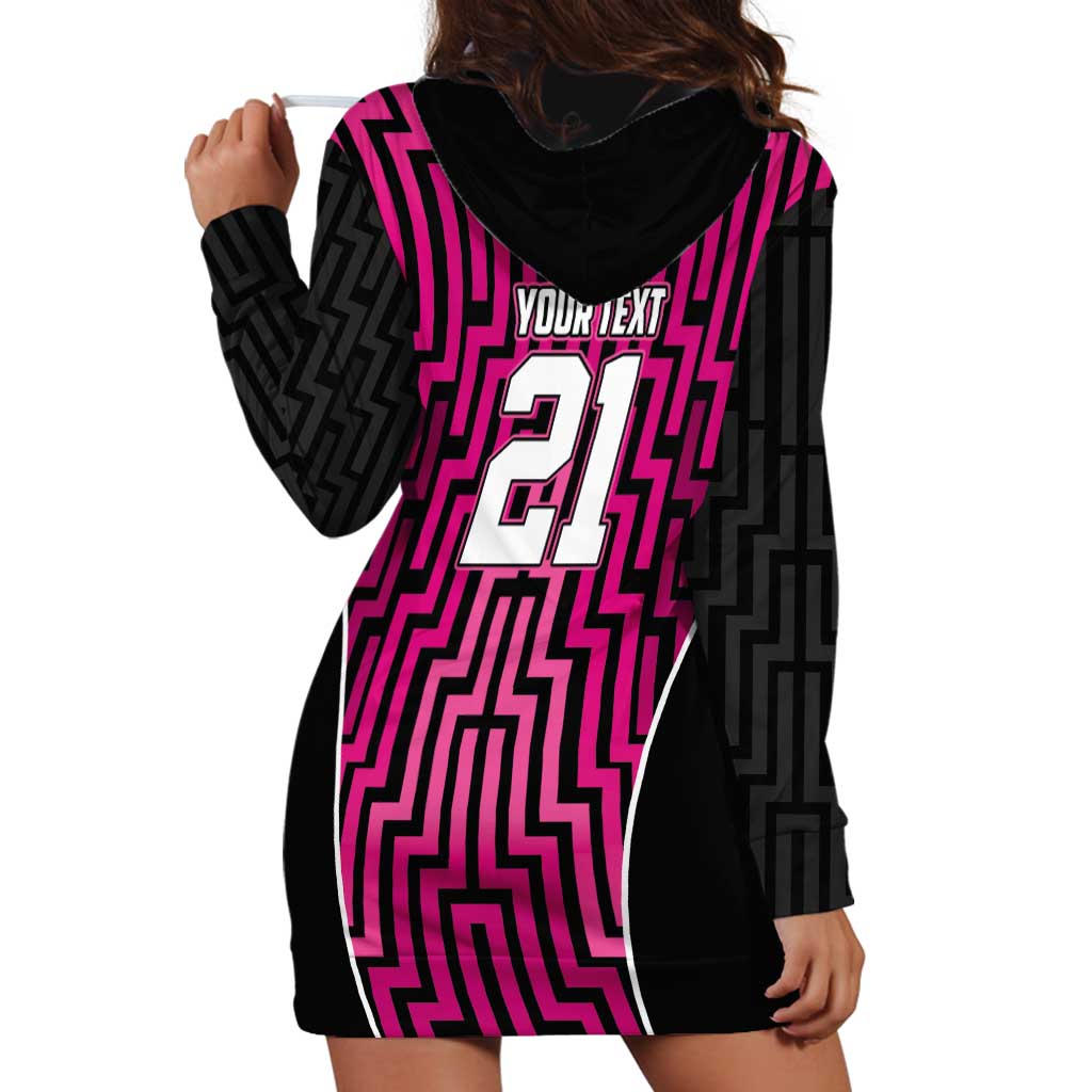 Custom Basketball New Zealand Hoodie Dress Pink Maori Ta Moko Indigenous - Aussie Hoodie