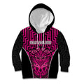 Custom Basketball New Zealand Kid Hoodie Pink Maori Ta Moko Indigenous - Aussie Hoodie