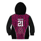 Custom Basketball New Zealand Kid Hoodie Pink Maori Ta Moko Indigenous - Aussie Hoodie