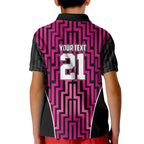 Custom Basketball New Zealand Kid Polo Shirt Pink Maori Ta Moko Indigenous - Aussie Hoodie