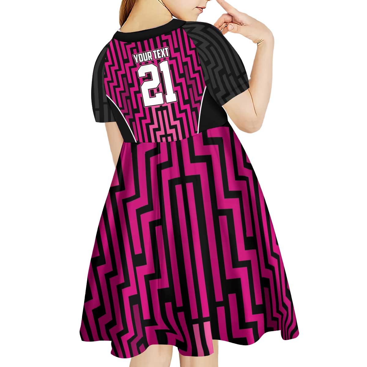 Custom Basketball New Zealand Kid Short Sleeve Dress Pink Maori Ta Moko Indigenous - Aussie Hoodie
