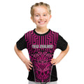 Custom Basketball New Zealand Kid T Shirt Pink Maori Ta Moko Indigenous - Aussie Hoodie