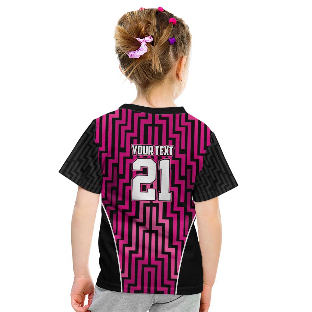 Custom Basketball New Zealand Kid T Shirt Pink Maori Ta Moko Indigenous - Aussie Hoodie