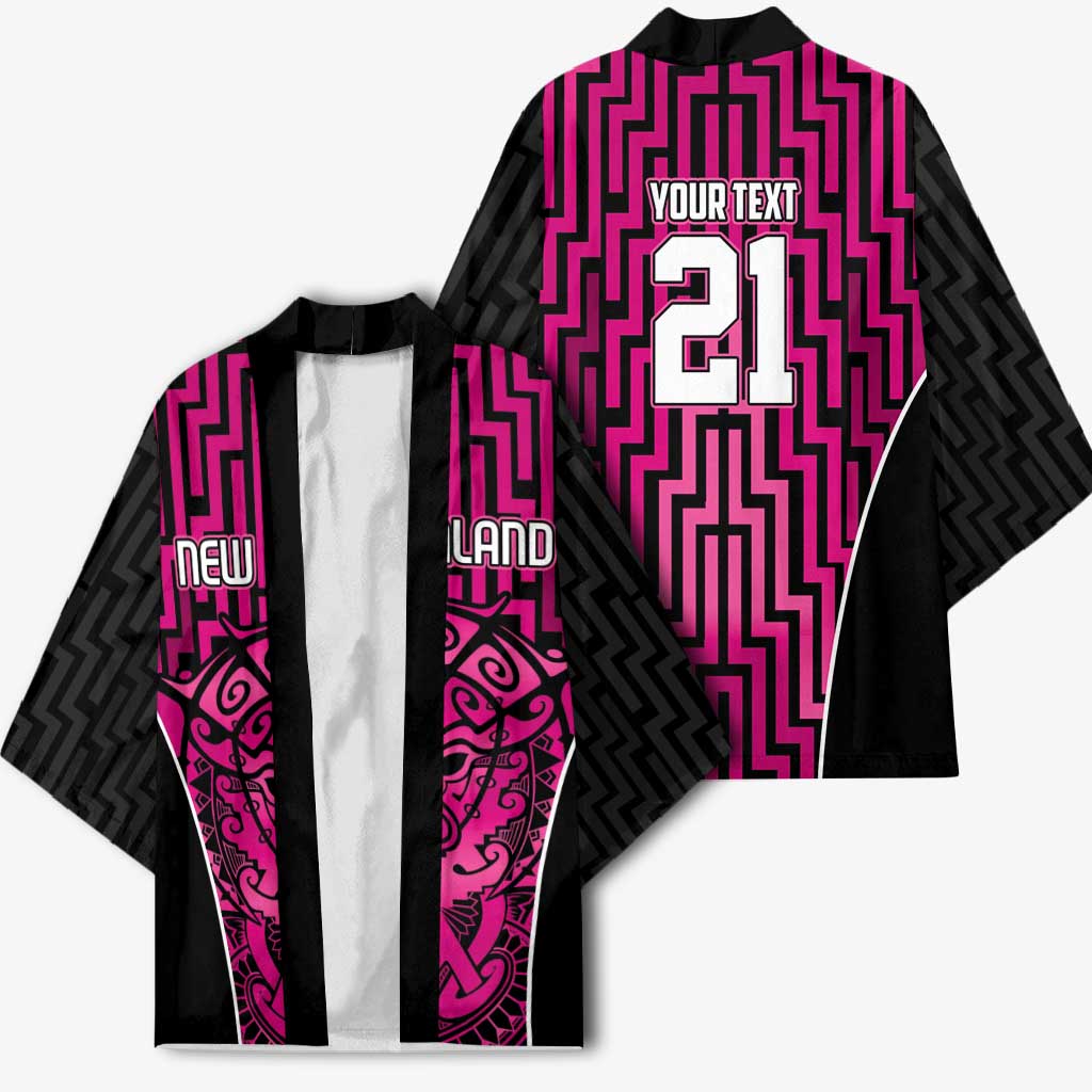 Custom Basketball New Zealand Kimono Pink Maori Ta Moko Indigenous - Aussie Hoodie
