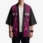 Custom Basketball New Zealand Kimono Pink Maori Ta Moko Indigenous - Aussie Hoodie