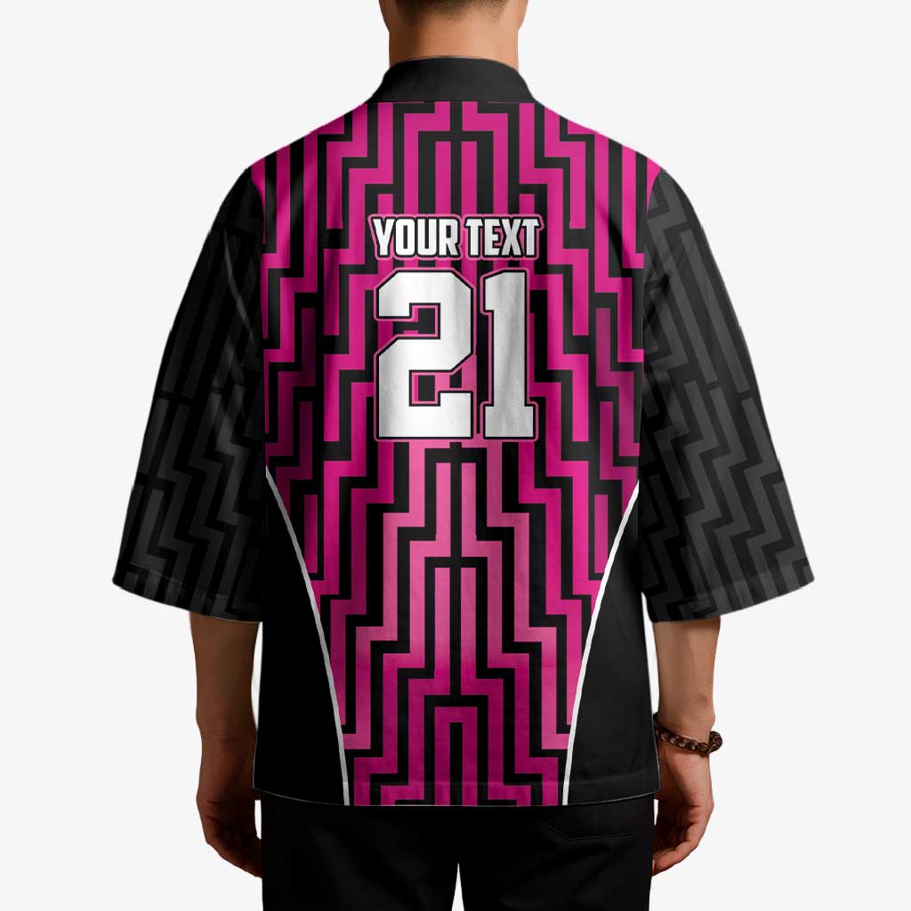 Custom Basketball New Zealand Kimono Pink Maori Ta Moko Indigenous - Aussie Hoodie