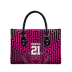 Custom Basketball New Zealand Leather Bag Pink Maori Ta Moko Indigenous - Aussie Hoodie