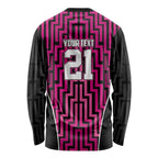 Custom Basketball New Zealand Long Sleeve Shirt Pink Maori Ta Moko Indigenous - Aussie Hoodie