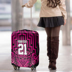 Custom Basketball New Zealand Luggage Cover Pink Maori Ta Moko Indigenous - Aussie Hoodie