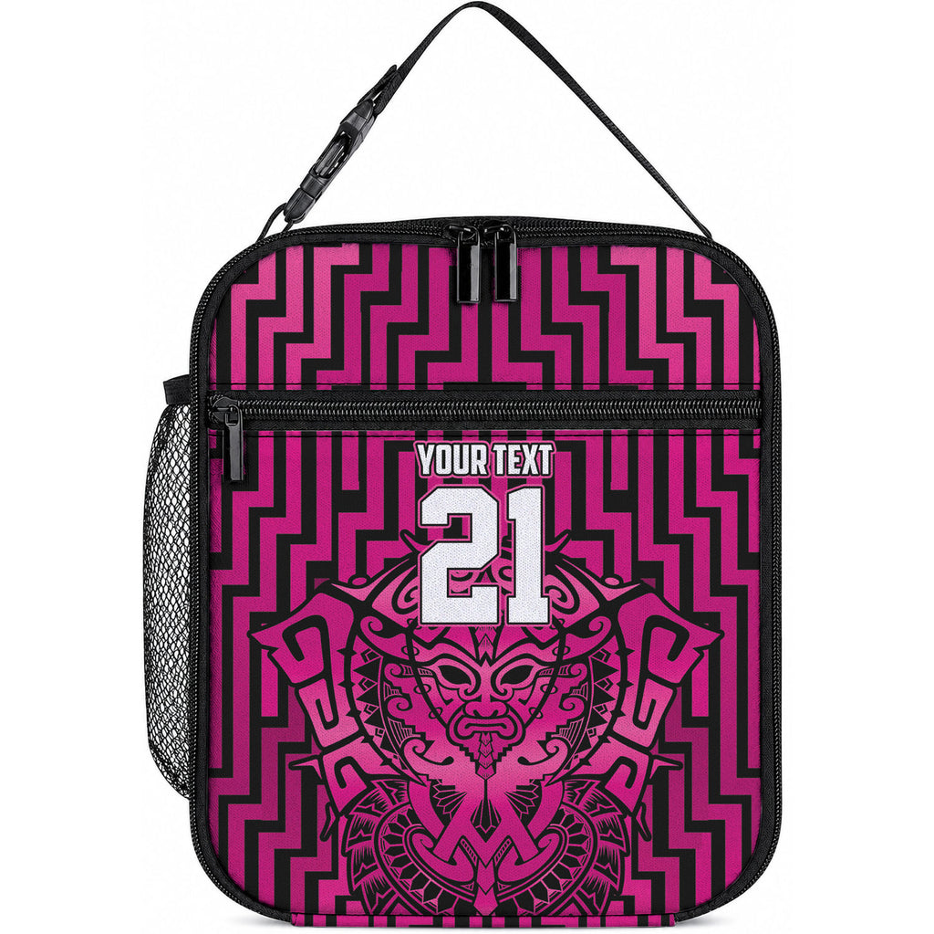 Custom Basketball New Zealand Lunch Bag Pink Maori Ta Moko Indigenous