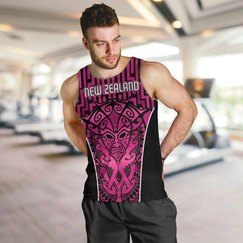 Custom Basketball New Zealand Men Tank Top Pink Maori Ta Moko Indigenous - Aussie Hoodie