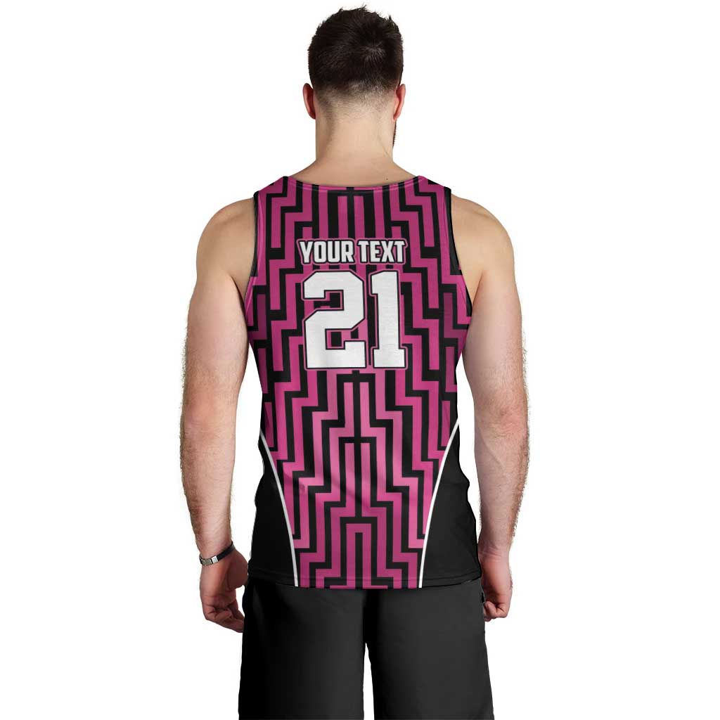 Custom Basketball New Zealand Men Tank Top Pink Maori Ta Moko Indigenous - Aussie Hoodie