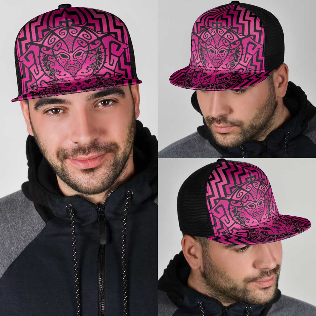 Basketball New Zealand Mesh Trucker Cap Pink Maori Ta Moko Indigenous - Aussie Hoodie