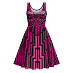 Custom Basketball New Zealand Midi Dress Pink Maori Ta Moko Indigenous - Aussie Hoodie