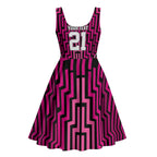 Custom Basketball New Zealand Midi Dress Pink Maori Ta Moko Indigenous - Aussie Hoodie
