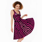 Custom Basketball New Zealand Midi Dress Pink Maori Ta Moko Indigenous - Aussie Hoodie