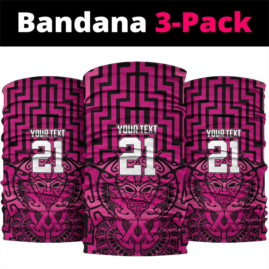 Custom Basketball New Zealand Neck Gaiter Pink Maori Ta Moko Indigenous LT9