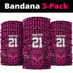 Custom Basketball New Zealand Neck Gaiter Pink Maori Ta Moko Indigenous LT9