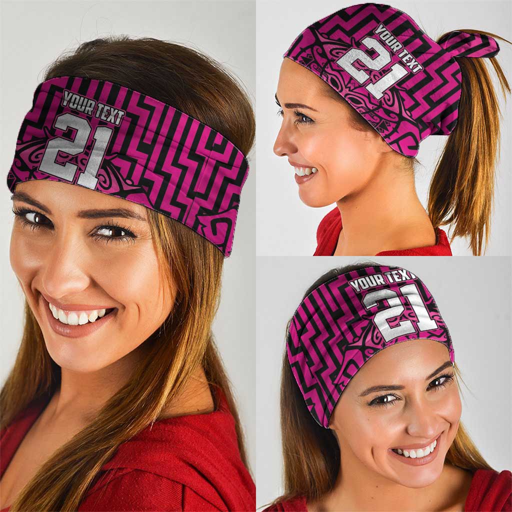Custom Basketball New Zealand Neck Gaiter Pink Maori Ta Moko Indigenous LT9
