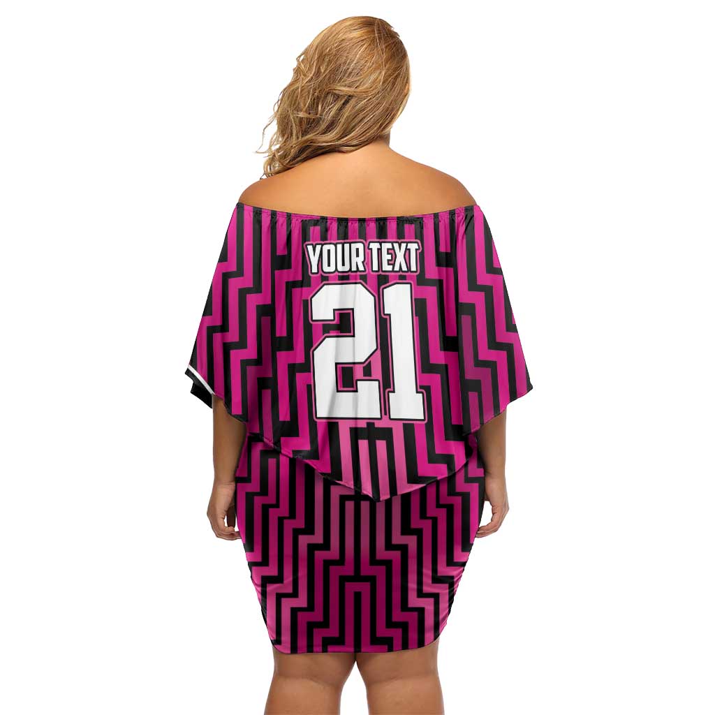 Custom Basketball New Zealand Off Shoulder Short Dress Pink Maori Ta Moko Indigenous - Aussie Hoodie