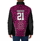 Custom Basketball New Zealand Padded Jacket Pink Maori Ta Moko Indigenous - Aussie Hoodie