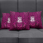 Custom Basketball New Zealand Pillow Cover Pink Maori Ta Moko Indigenous - Aussie Hoodie