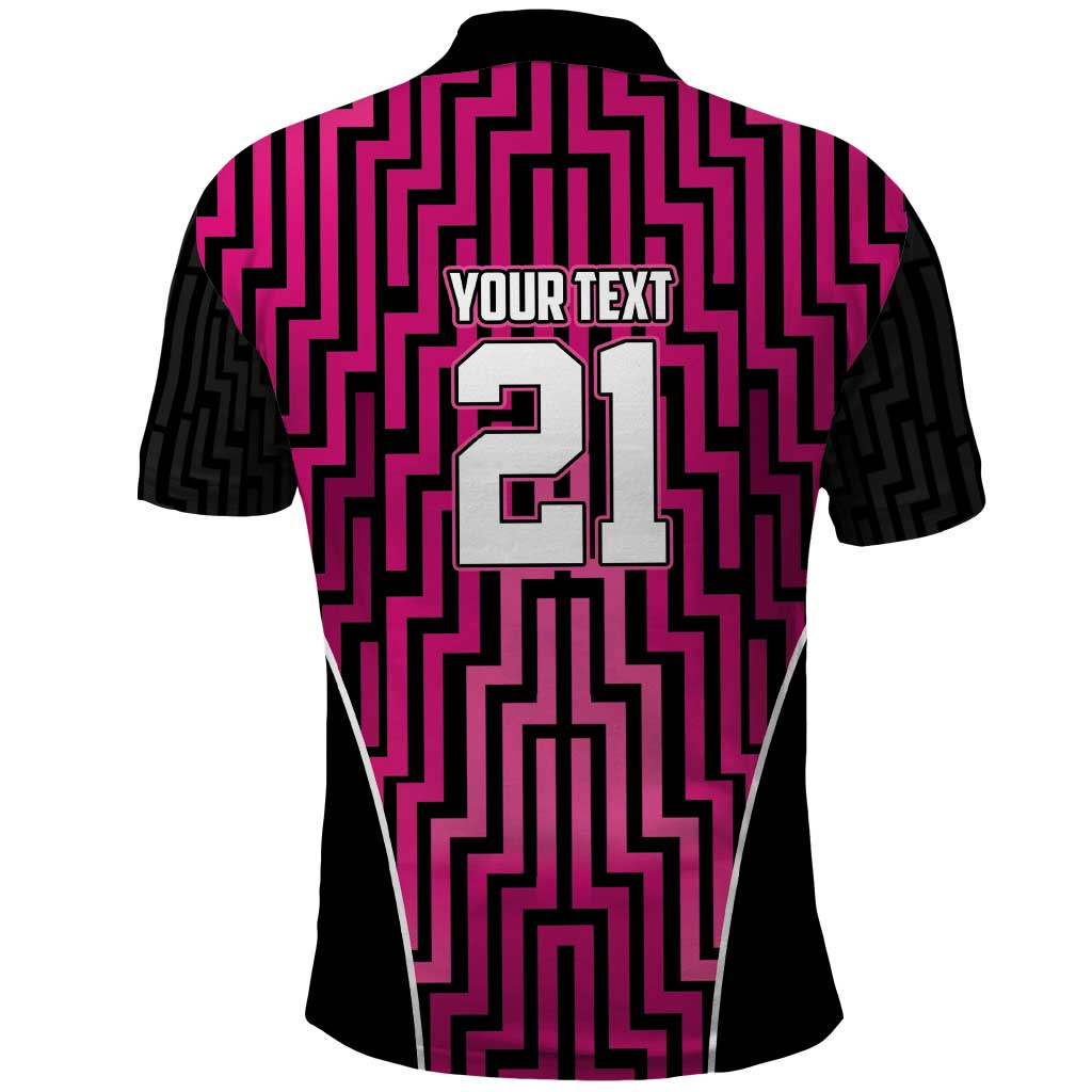 Custom Basketball New Zealand Polo Shirt Pink Maori Ta Moko Indigenous - Aussie Hoodie