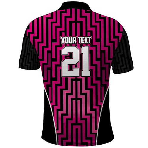 Custom Basketball New Zealand Polo Shirt Pink Maori Ta Moko Indigenous - Aussie Hoodie
