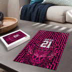 Custom Basketball New Zealand Puzzle Pink Maori Ta Moko Indigenous - Aussie Hoodie
