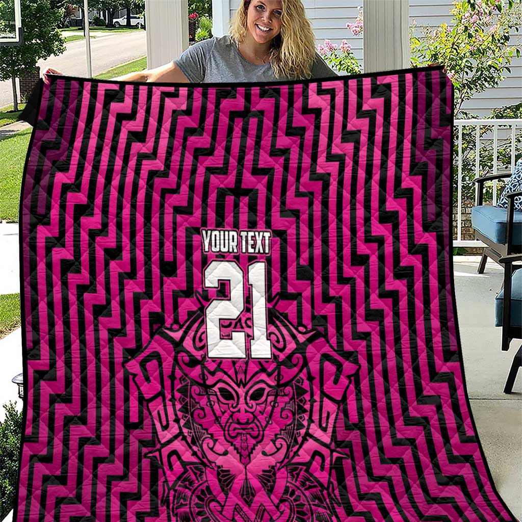 Custom Basketball New Zealand Quilt Pink Maori Ta Moko Indigenous - Aussie Hoodie