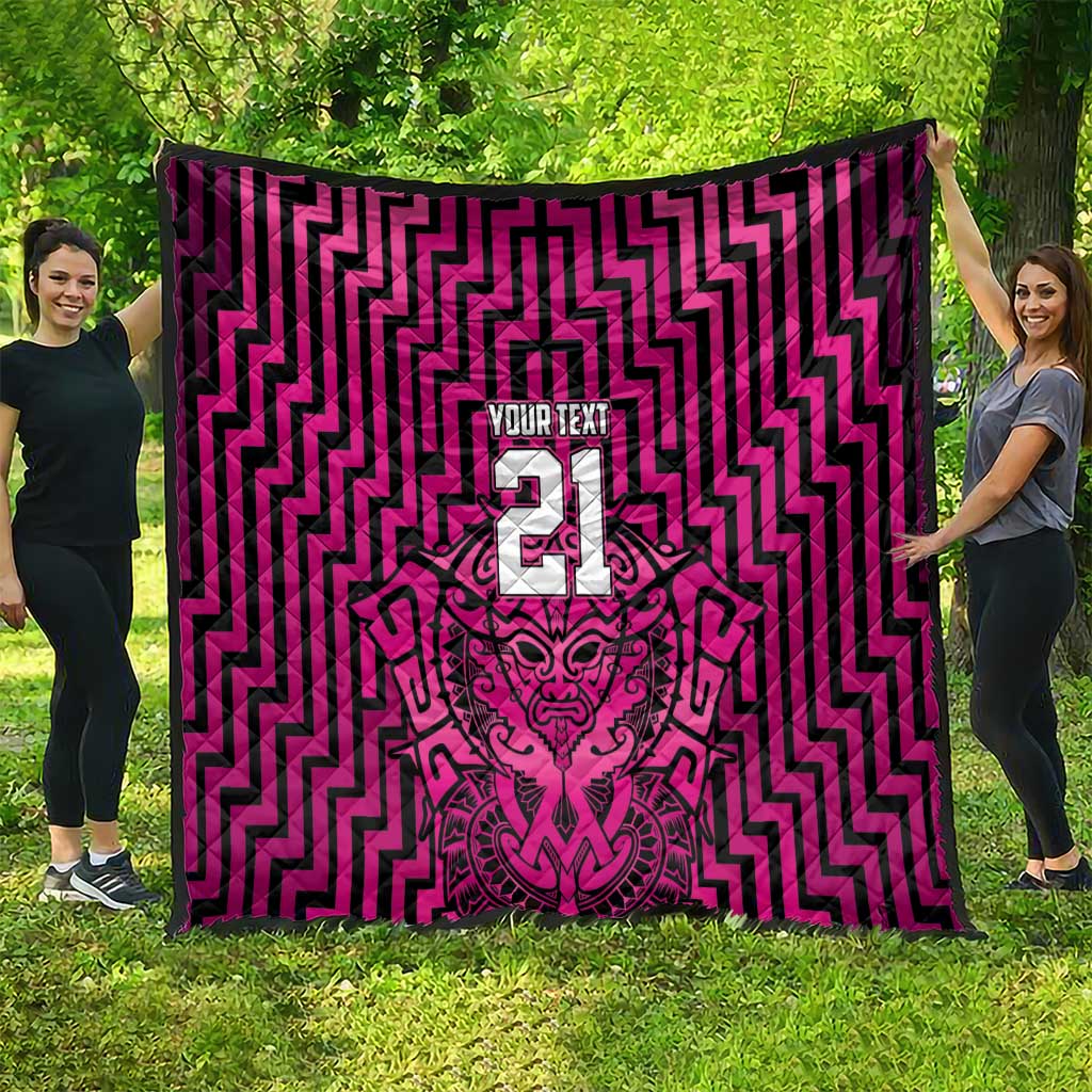 Custom Basketball New Zealand Quilt Pink Maori Ta Moko Indigenous - Aussie Hoodie