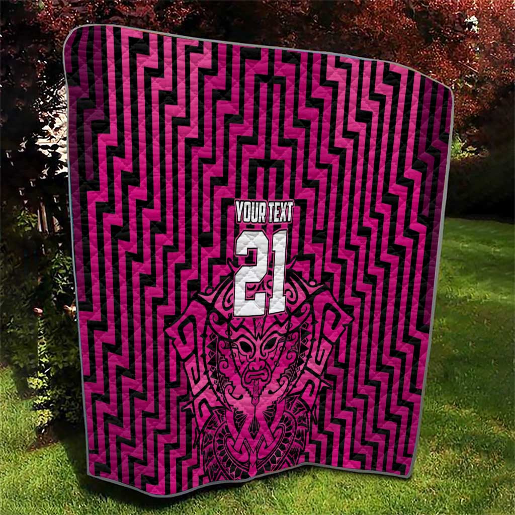Custom Basketball New Zealand Quilt Pink Maori Ta Moko Indigenous - Aussie Hoodie