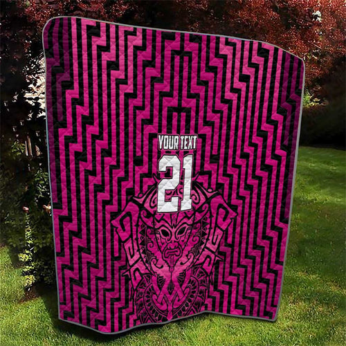 Custom Basketball New Zealand Quilt Pink Maori Ta Moko Indigenous - Aussie Hoodie