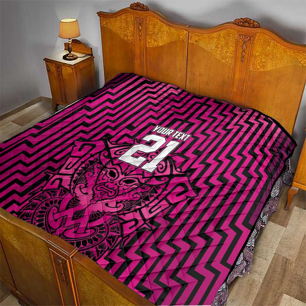 Custom Basketball New Zealand Quilt Pink Maori Ta Moko Indigenous - Aussie Hoodie