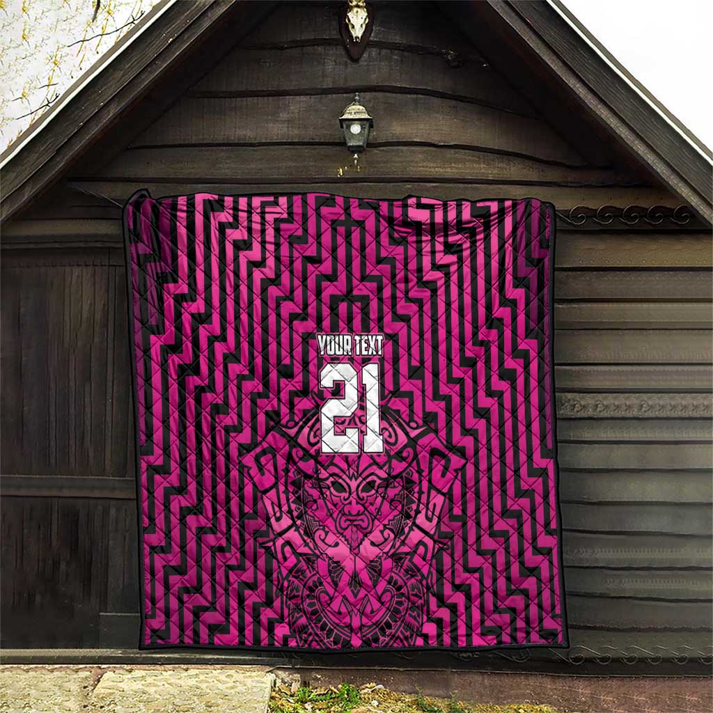 Custom Basketball New Zealand Quilt Pink Maori Ta Moko Indigenous - Aussie Hoodie